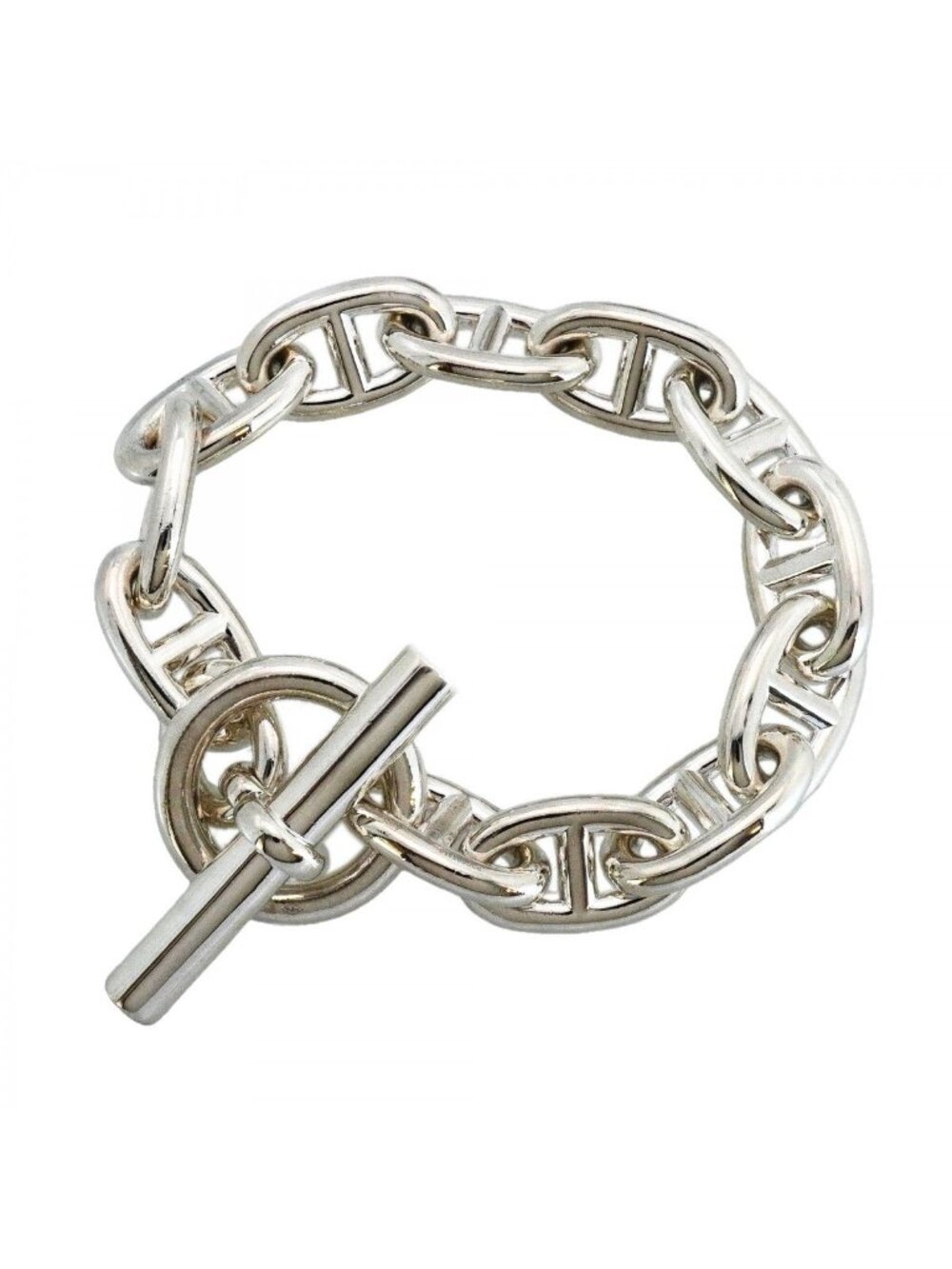 Hermes Bracelet Chaine D'ancre TGM 12 Links 925 Sterling Silver